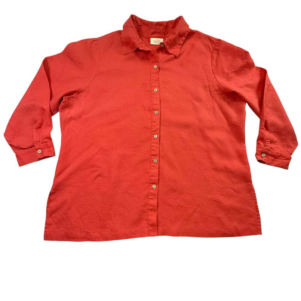 Lucy Pereda 22W 100% Linen blouse button up